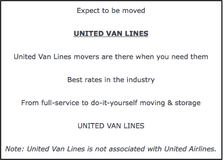 United Van Lines advertisement