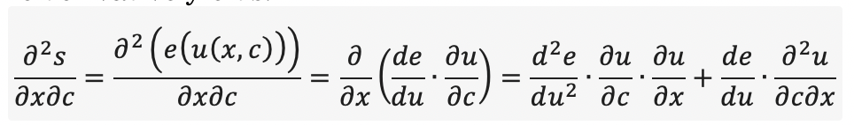 Equation of what the derivation yields