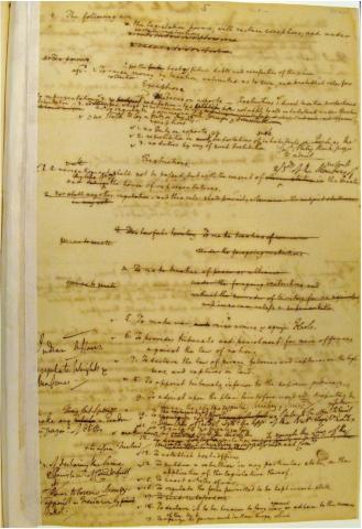 An old, yellow page of a document with a numbered list