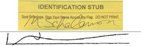 Image of employee's two signatures