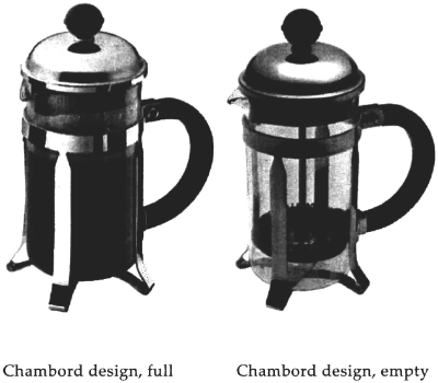 Chambord design, full; chambord design, empty